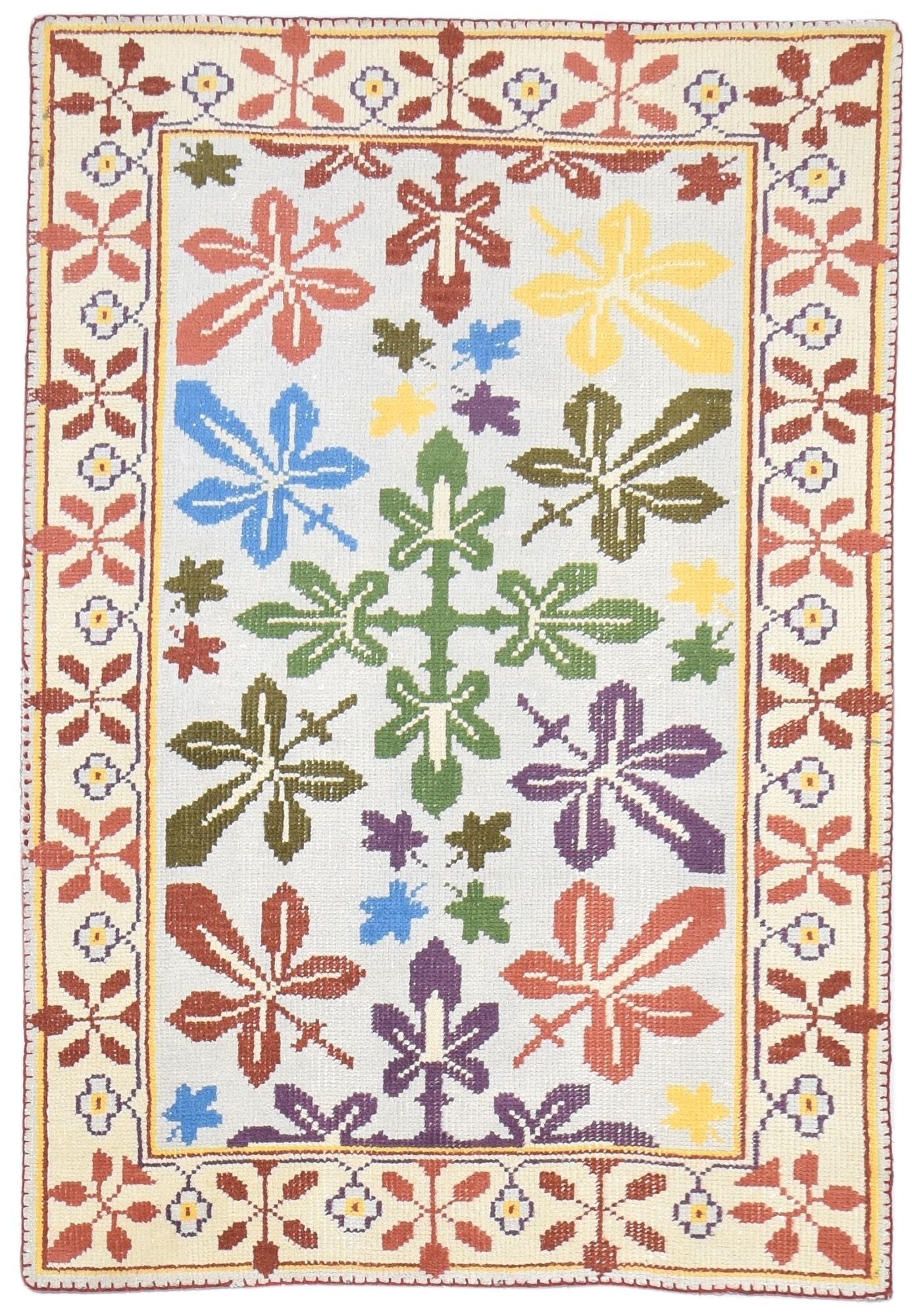 Hand Knotted Multi Color Wool Rug 4X6 Modern French Oriental Room Size Carpet   7864873812117