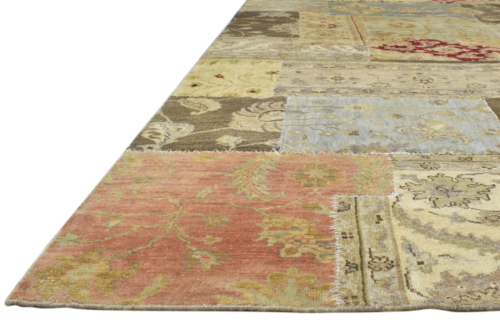 Hand Knotted Multi Color Wool Rug 8X10 Persian Oriental Patchwork Large Carpet   7860694679701