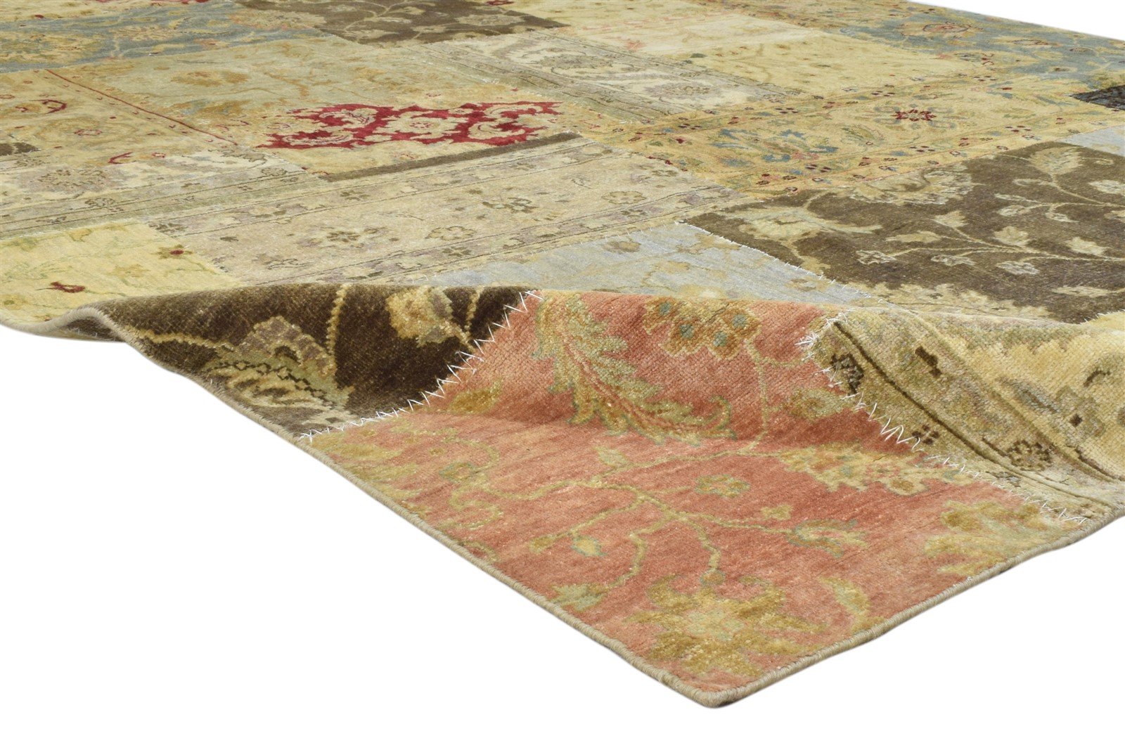 Hand Knotted Multi Color Wool Rug 8X10 Persian Oriental Patchwork Large Carpet   7860694679701