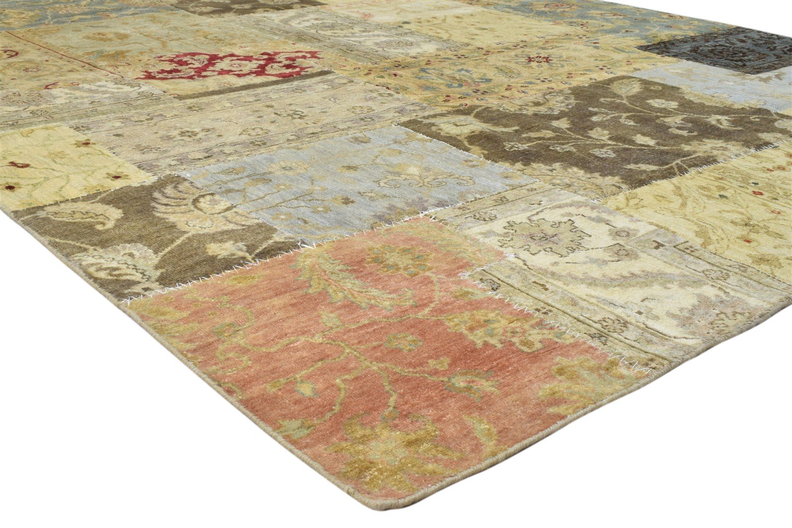Hand Knotted Multi Color Wool Rug 8X10 Persian Oriental Patchwork Large Carpet   7860694679701