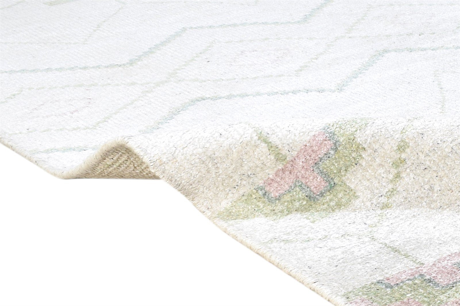 Hand Knotted Off-White Silk Rug 5' X 7' Modern Moroccan Chevron Room Size Carpet   7864417353877