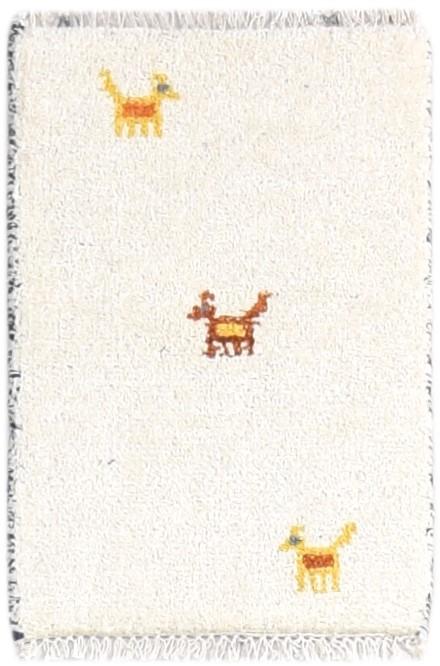 Hand Knotted Off-White Wool Rug 1' X 2' Persian Southwestern Tribal Small Carpet   7865185566869