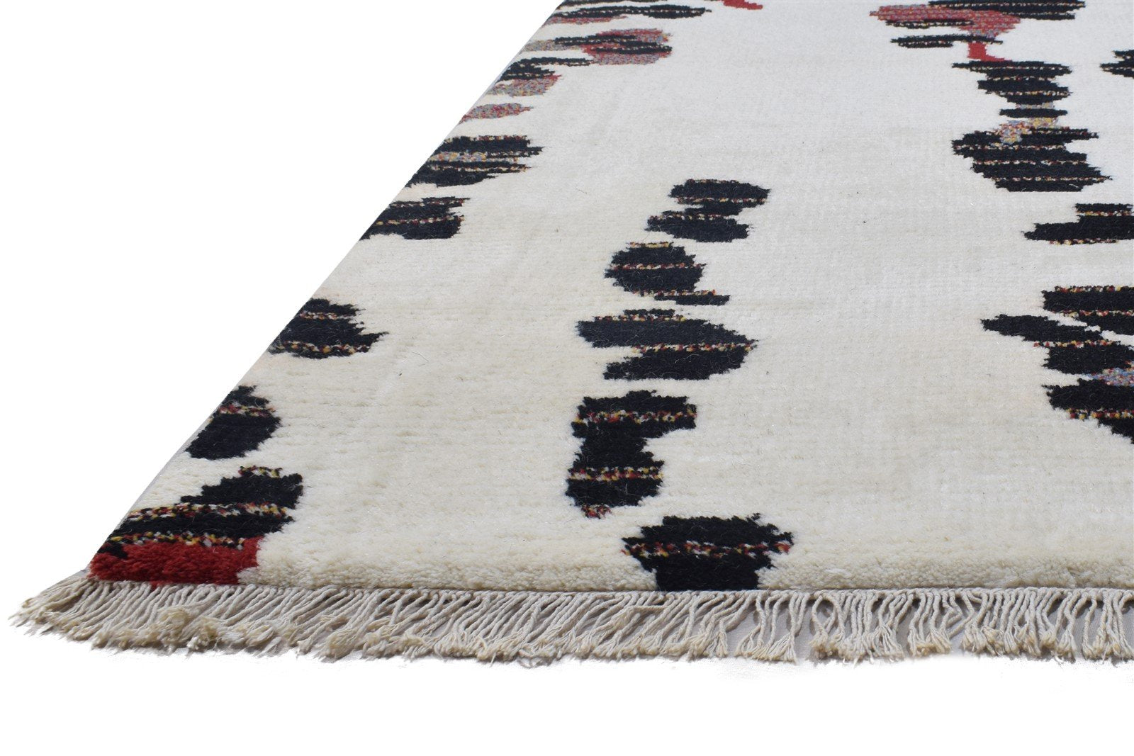 Hand Knotted Off-White Wool Rug 6X8 Modern Scandinavian Abstract Room Size   7864897994901