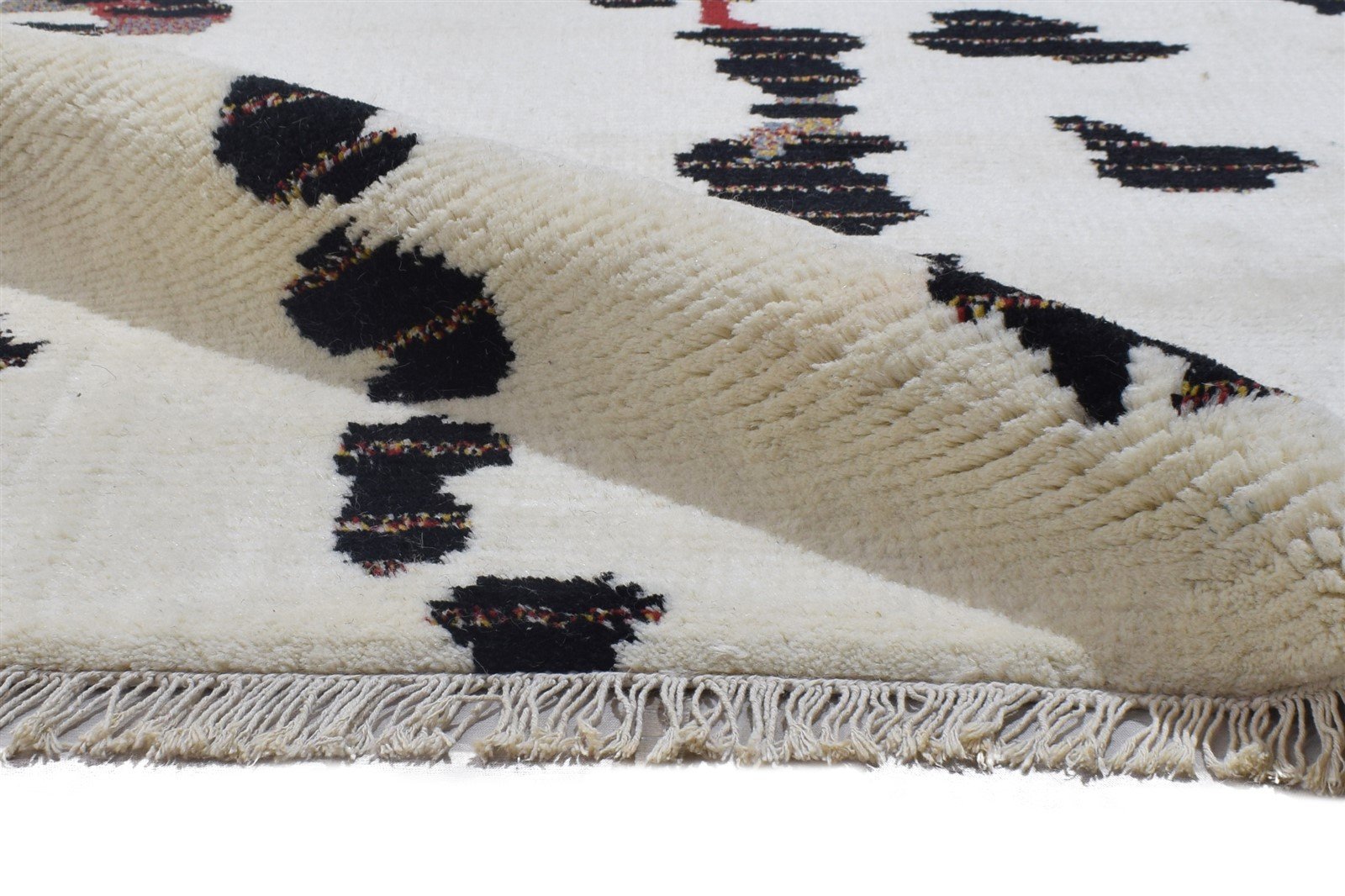 Hand Knotted Off-White Wool Rug 6X8 Modern Scandinavian Abstract Room Size   7864897994901