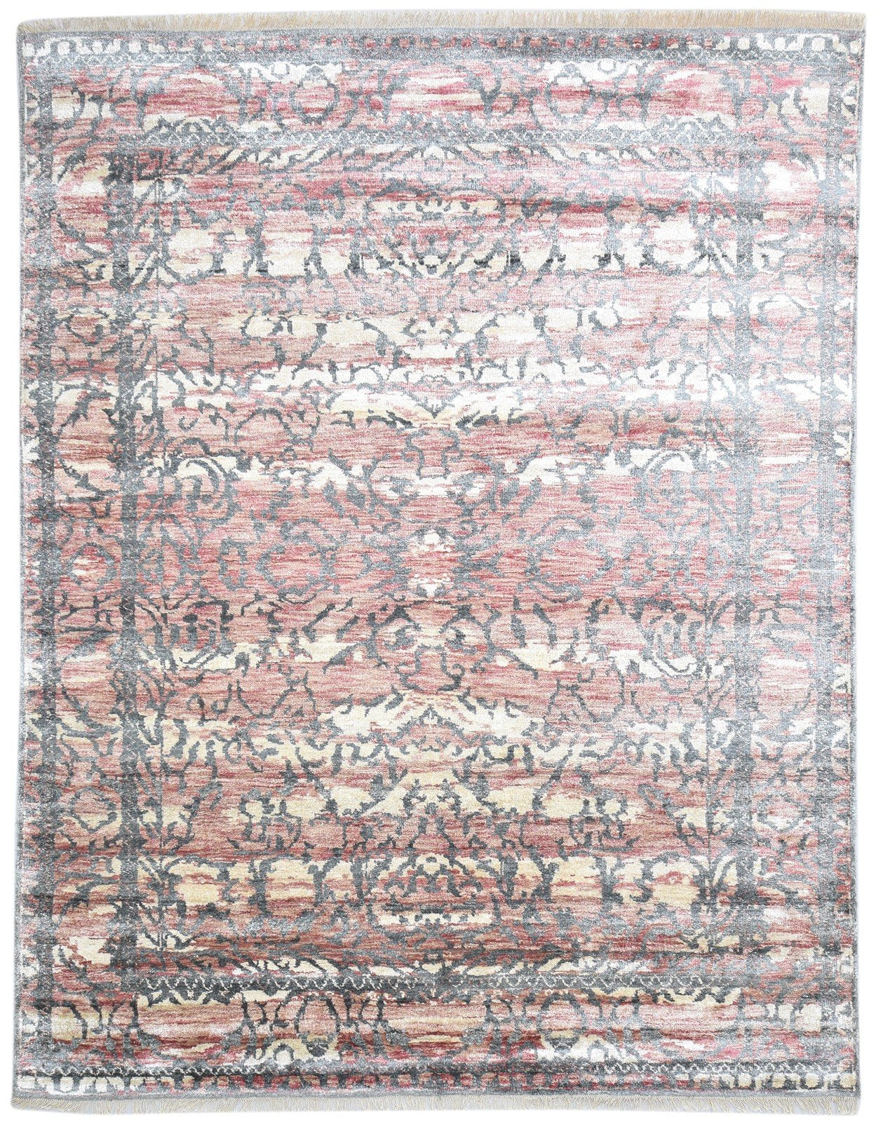 Hand Knotted Pink Silk Rug 8' X 10' Persian Moroccan Oriental Large Carpet   7864102748309