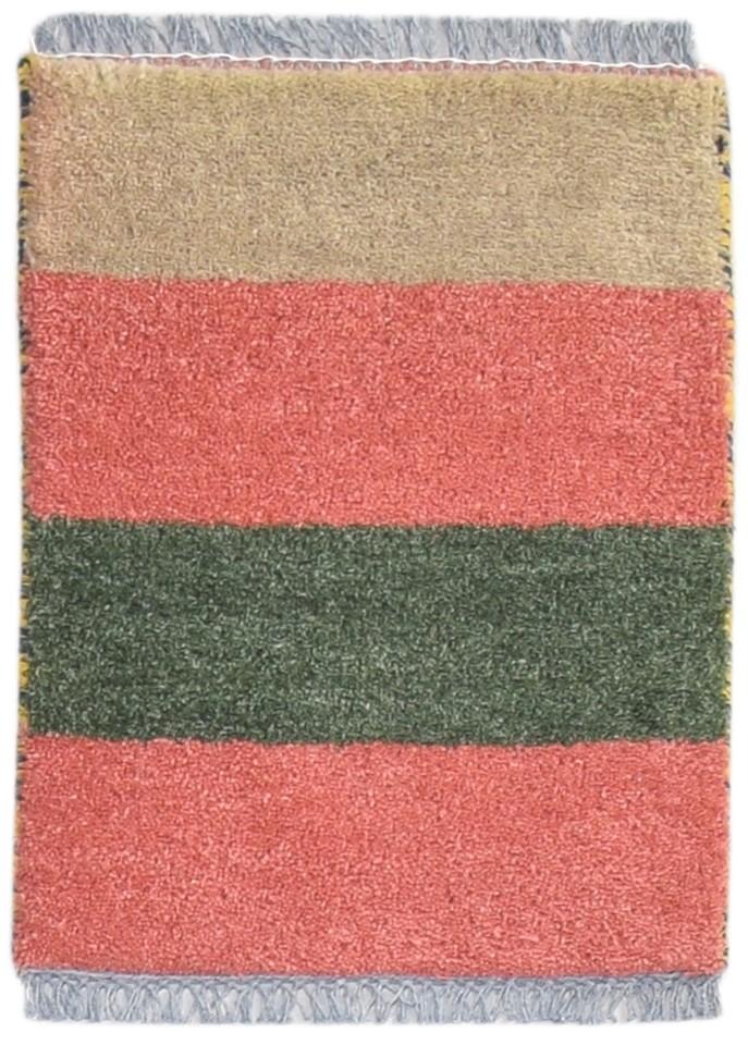 Hand Knotted Pink Wool Rug 1' X 2' Tribal Gabbeh Southwestern Small Carpet   7864499142805