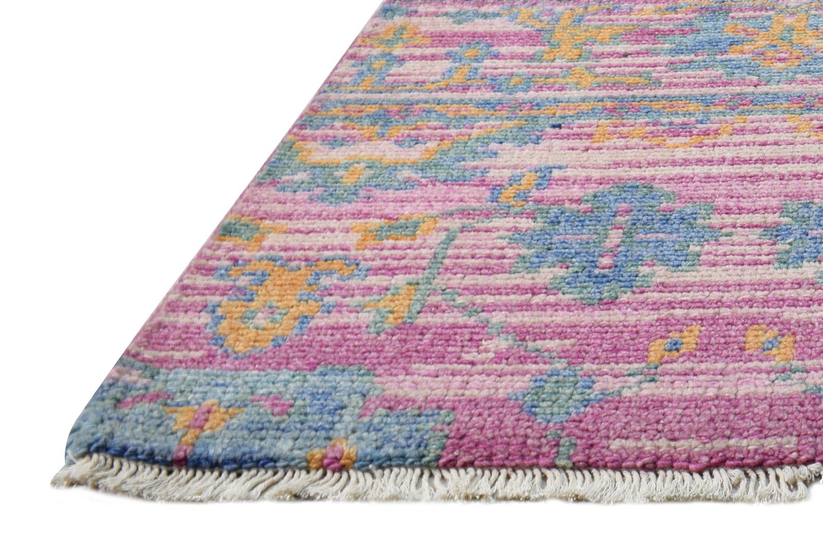 Hand Knotted Pink Wool Rug 2' X 2' Persian Oushak Oriental Small Carpet   7865159057557