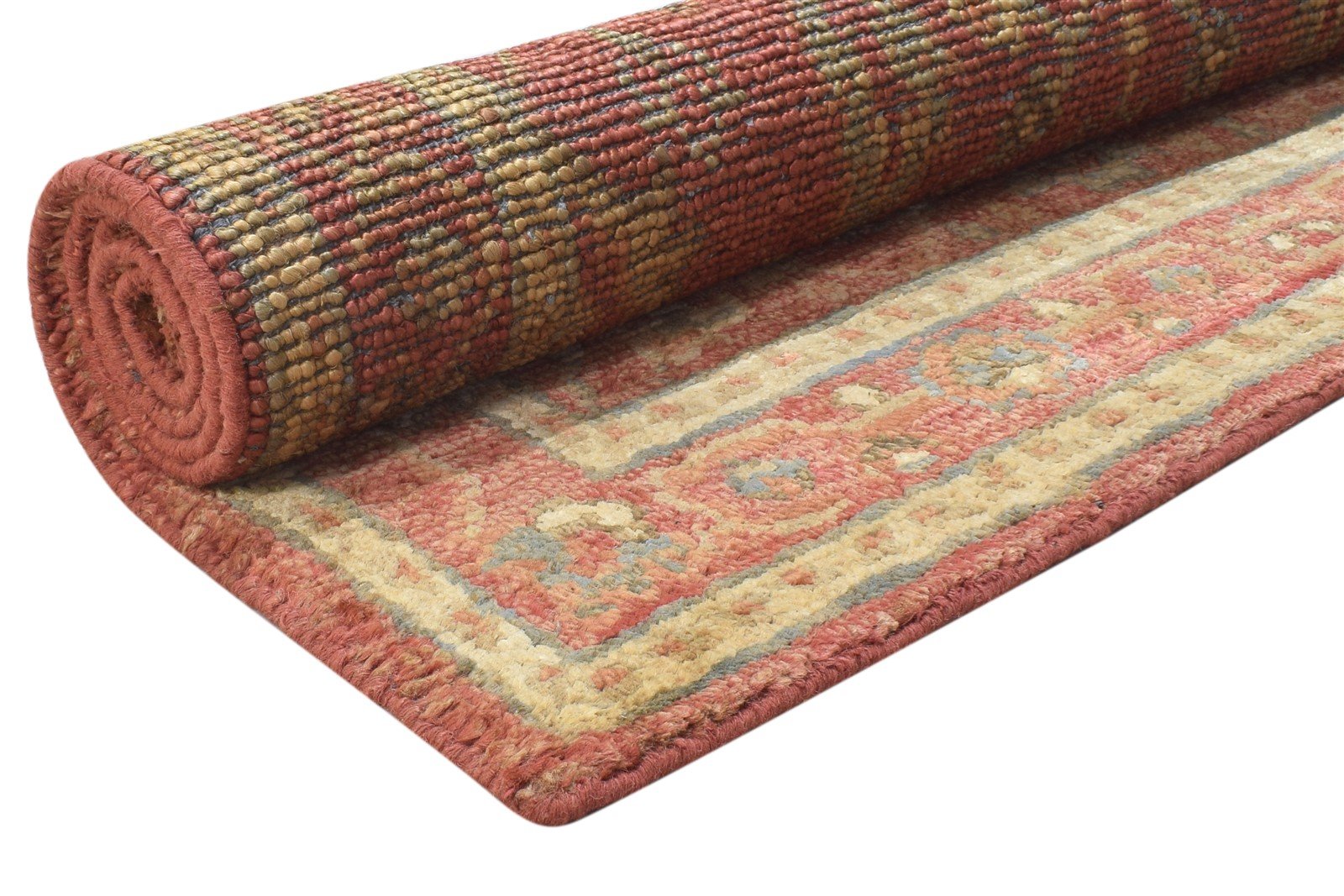Hand Knotted Red Jute Rug 5X8 Persian Sarouk-Indian Oriental Room Size Carpet   7864404541589