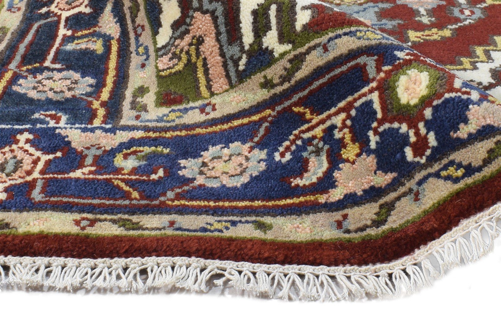 Hand Knotted Red Wool Rug 3' X 5' Persien Heriz-Indian Oriental Room Size Carpet   7865092636821