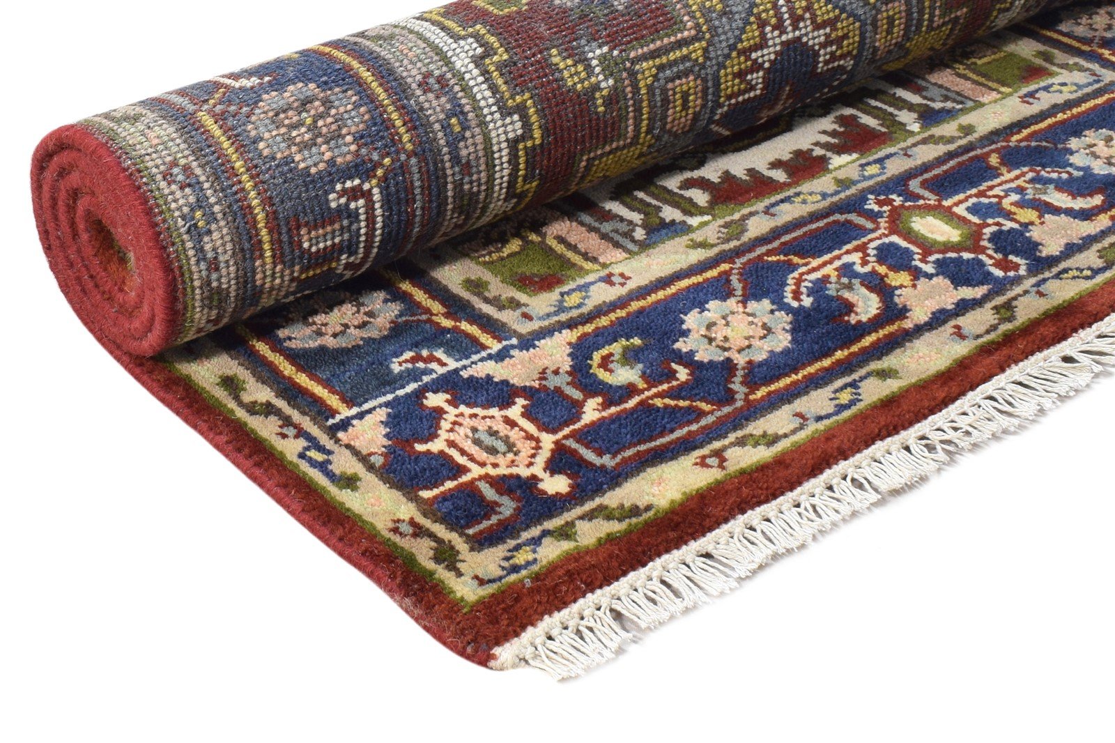 Hand Knotted Red Wool Rug 3' X 5' Persien Heriz-Indian Oriental Room Size Carpet   7865092636821
