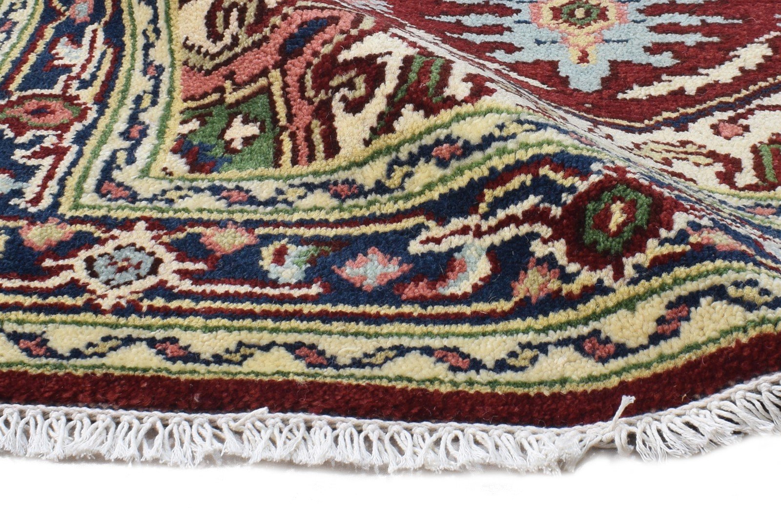 Hand Knotted Red Wool Rug 3' X 5' Persien Heriz-Indian Oriental Small Carpet   7865093390485
