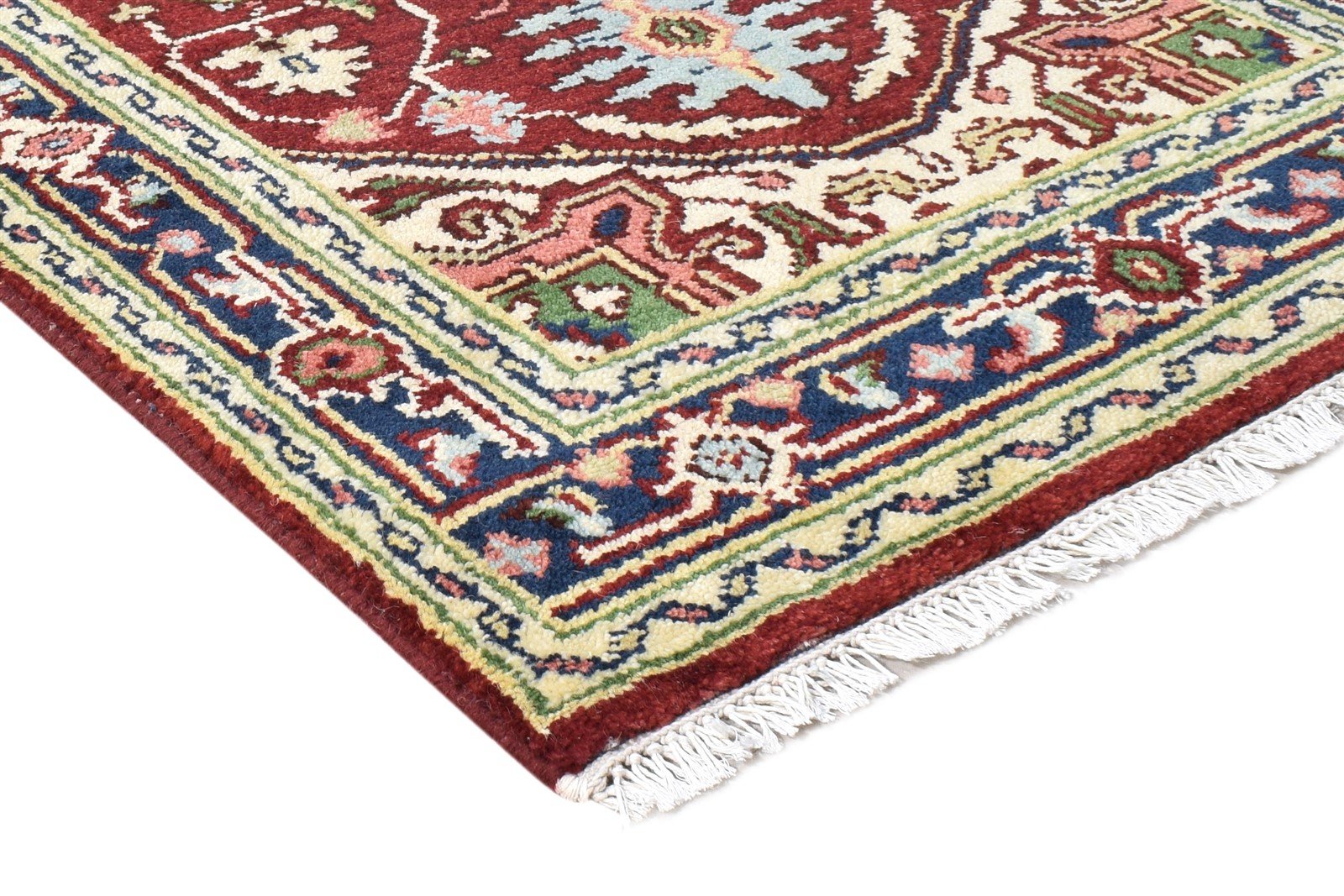 Hand Knotted Red Wool Rug 3' X 5' Persien Heriz-Indian Oriental Small Carpet   7865093390485