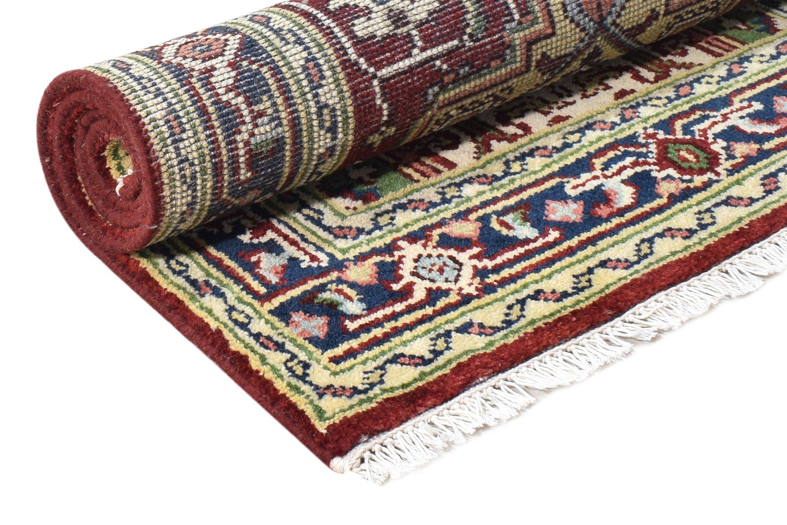 Hand Knotted Red Wool Rug 3' X 5' Persien Heriz-Indian Oriental Small Carpet   7865093390485