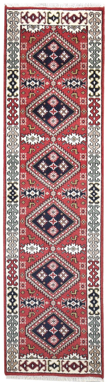 Hand Knotted Red Wool Rug 3' X 9' Persian Serapi Oriental Small Runner   7864994889877