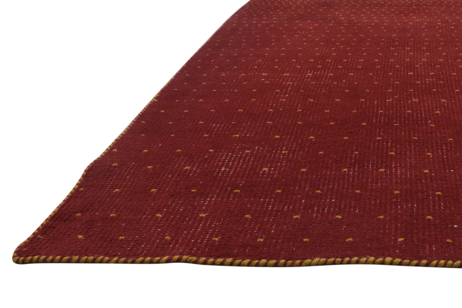 Hand Knotted Red Wool Rug 4' X 6' Persian Gabbeh Polka Dots Room Size Carpet   7864872140949