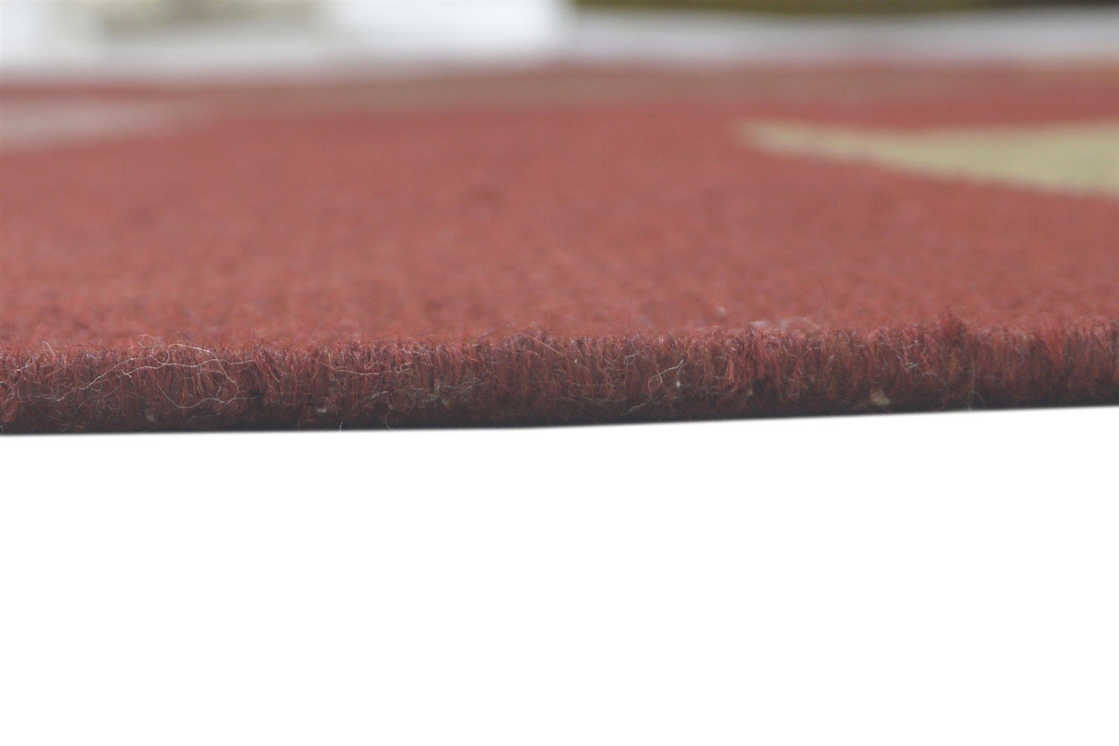 Hand Knotted Red Wool Rug 5' X 8' Modern Scandinavian Circles Room Size Carpet   7860698874005