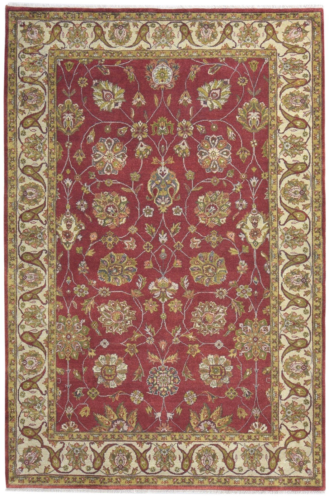 Hand Knotted Red Wool Rug 6' X 9' Persian Kashan Oriental Large Carpet   7865000099989