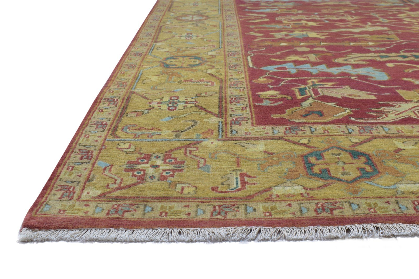 Hand Knotted Red Wool Rug 8' X 10' Persian Mughal Oriental Large Carpet   7864192630933