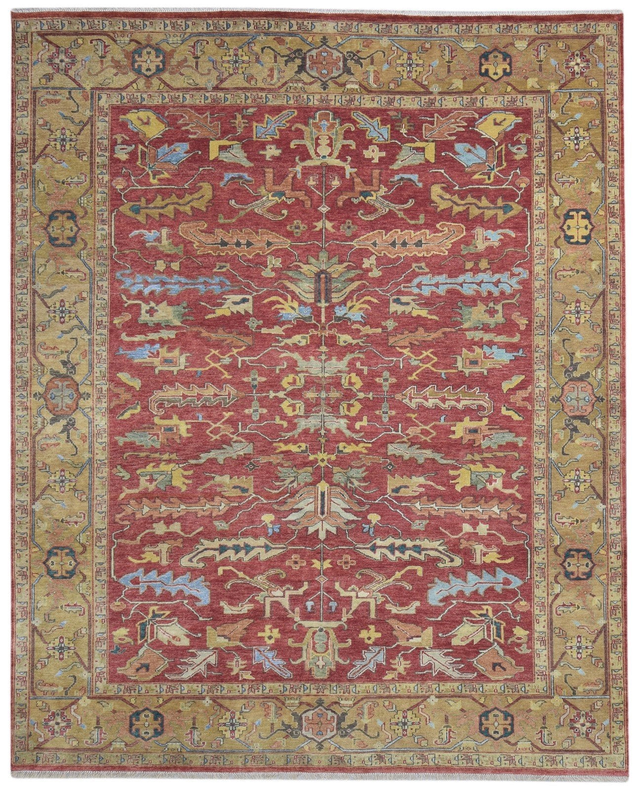 Hand Knotted Red Wool Rug 8' X 10' Persian Serapi Oriental Large Carpet   7864193319061