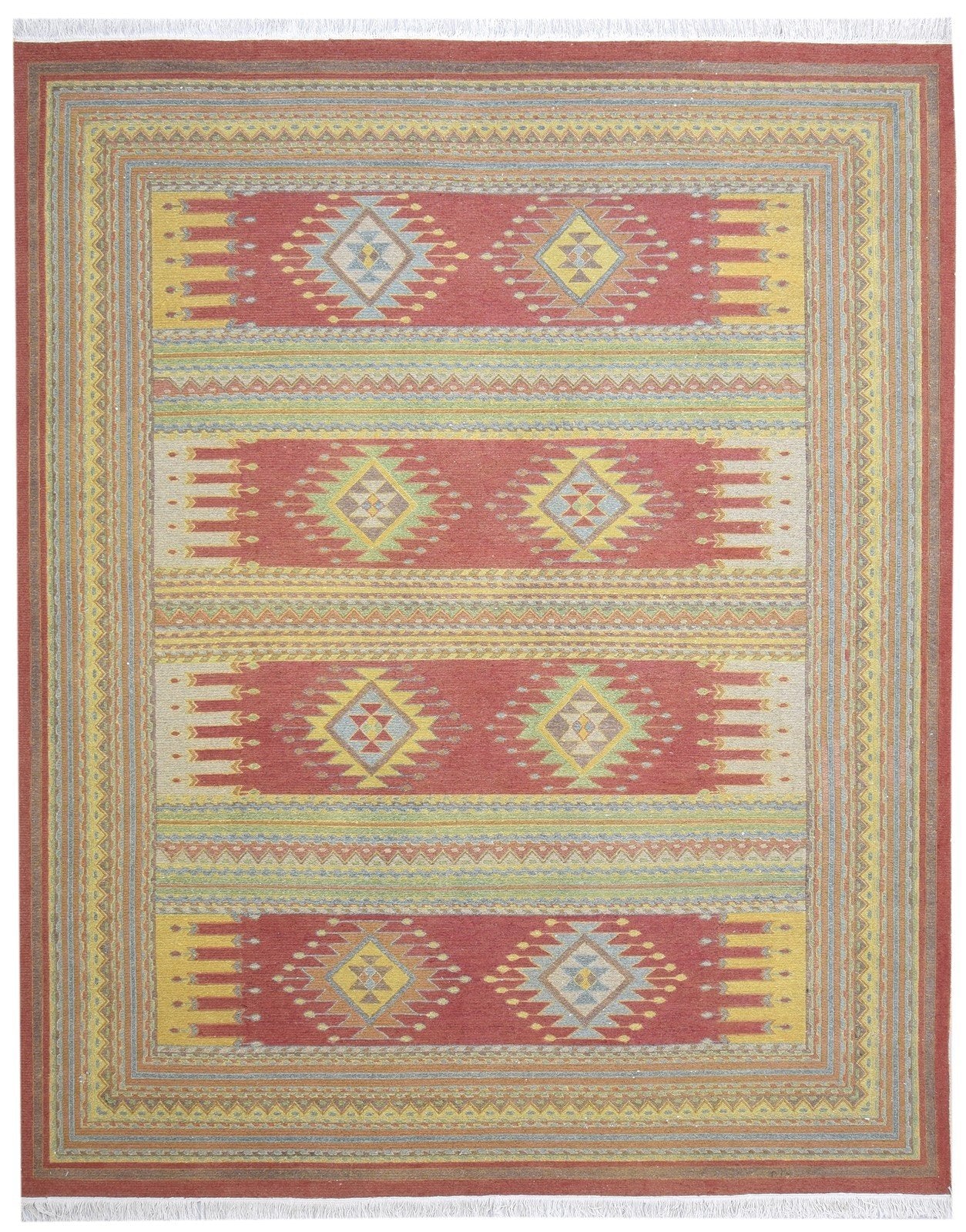 Hand Knotted Red Wool Rug 8' X 10' Persian Southwestern Tribal Large Carpet   7864912117909