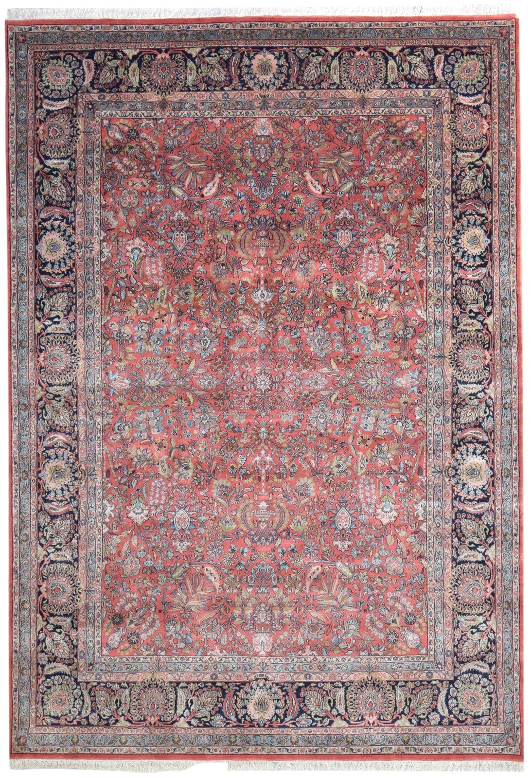 Hand Knotted Red Wool Rug 8' X 12' Persian Kashan Oriental Large Carpet   7864677138581