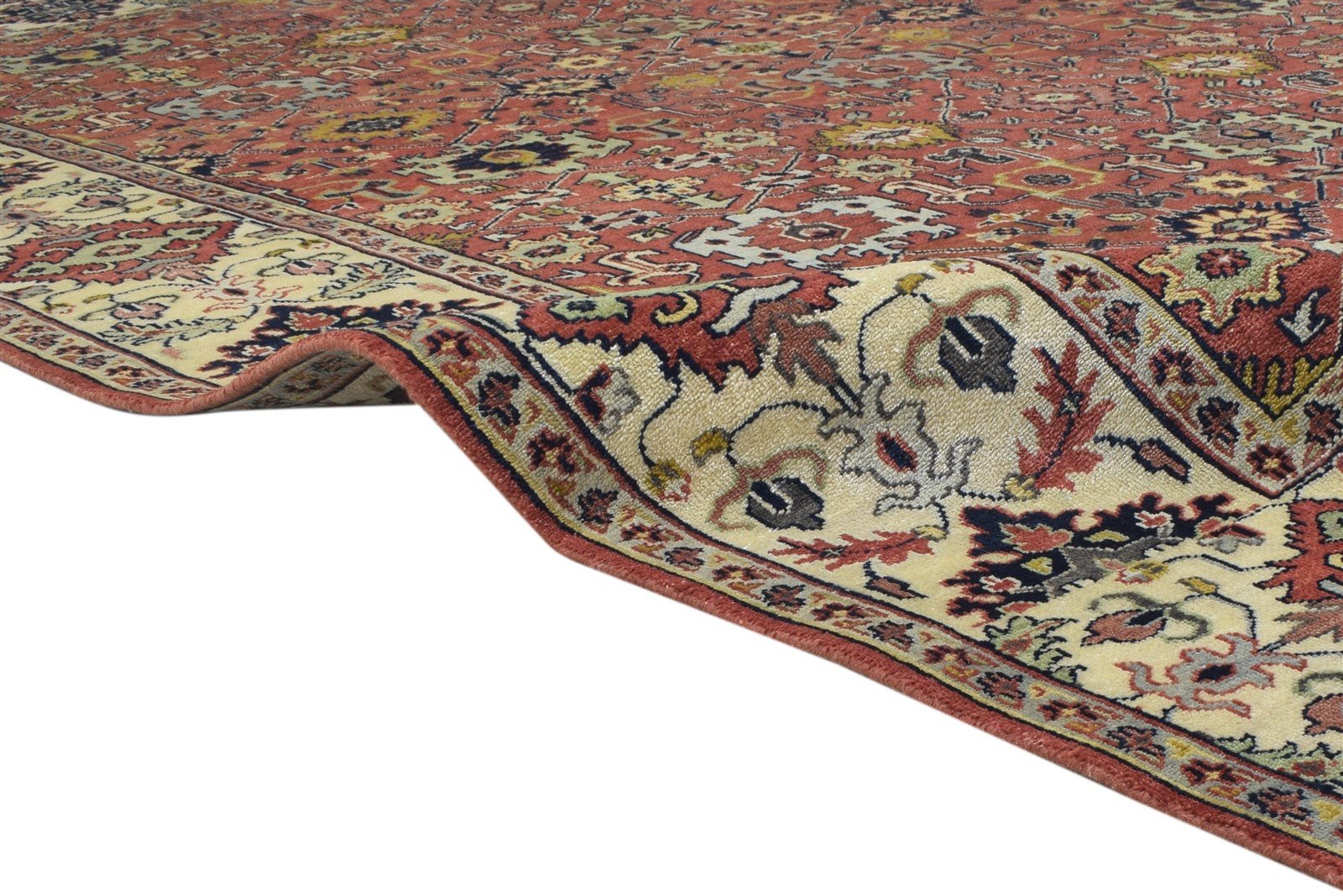 Hand Knotted Red Wool Rug 8' X 12' Persian Kashan Oriental Large Carpet   7864202854549