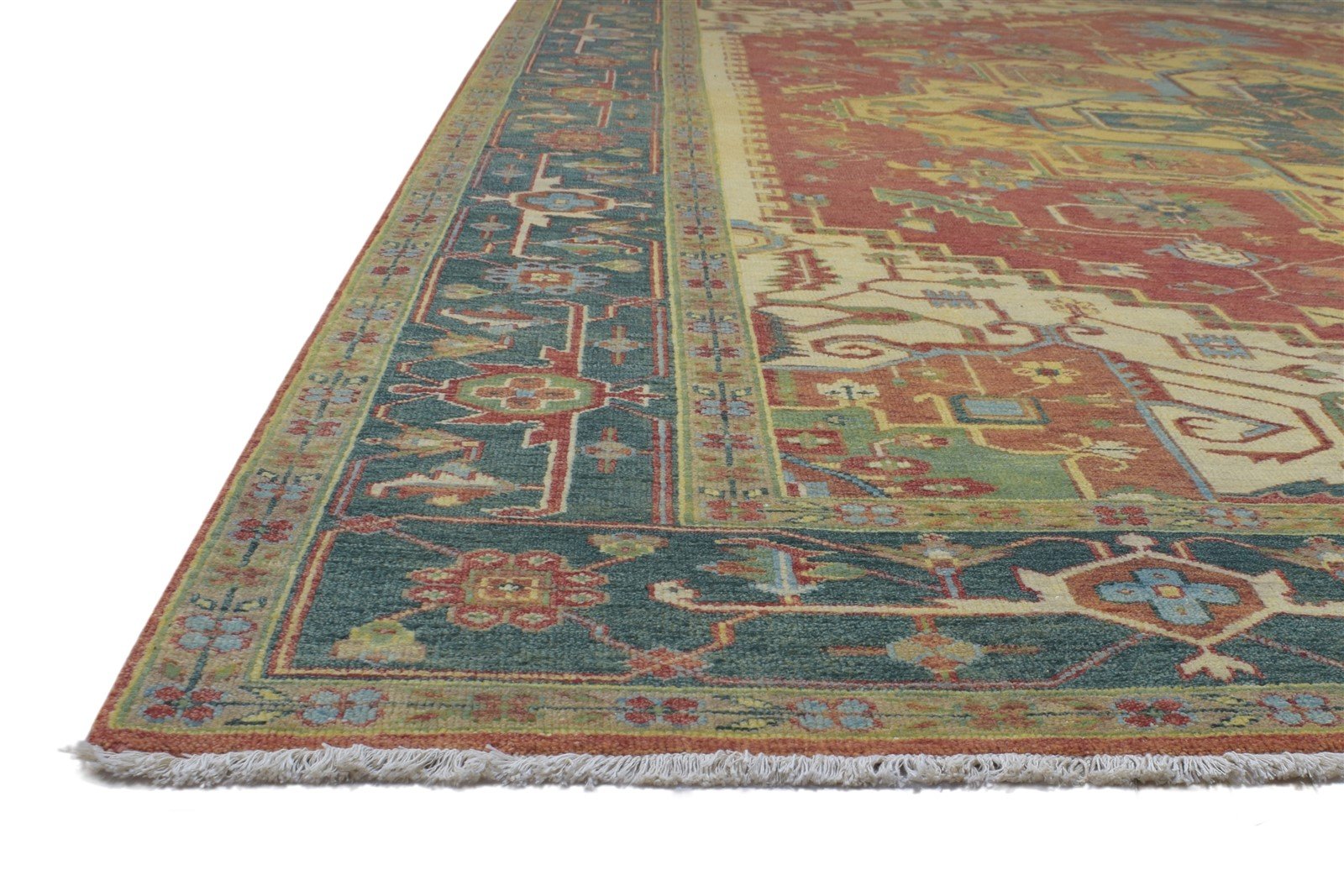 Hand Knotted Red Wool Rug 9' X 12' Persian Serapi Oriental Large Carpet   7864200691861