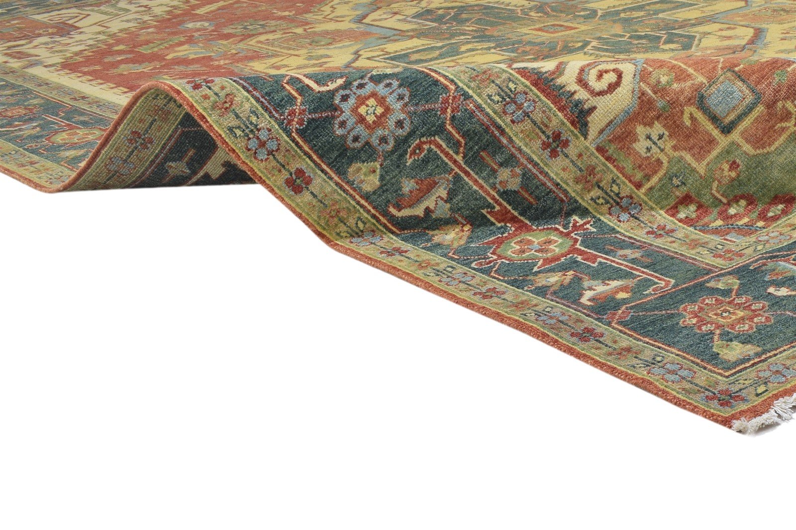 Hand Knotted Red Wool Rug 9' X 12' Persian Serapi Oriental Large Carpet   7864200691861