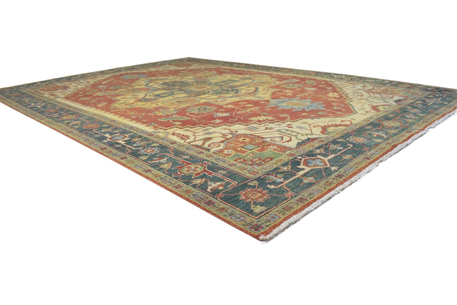 Hand Knotted Red Wool Rug 9' X 12' Persian Serapi Oriental Large Carpet   7864200691861