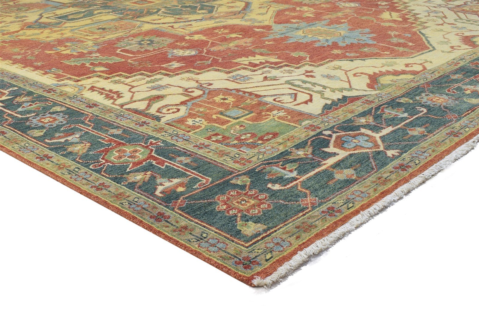 Hand Knotted Red Wool Rug 9' X 12' Persian Serapi Oriental Large Carpet   7864200691861