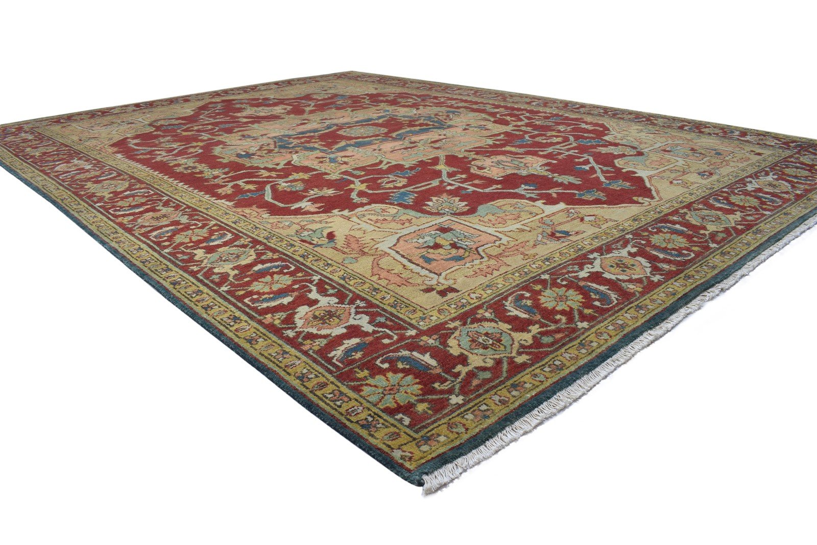 Hand Knotted Red Wool Rug 9' X 12' Persian Serapi Oriental Large Carpet   7864195088533