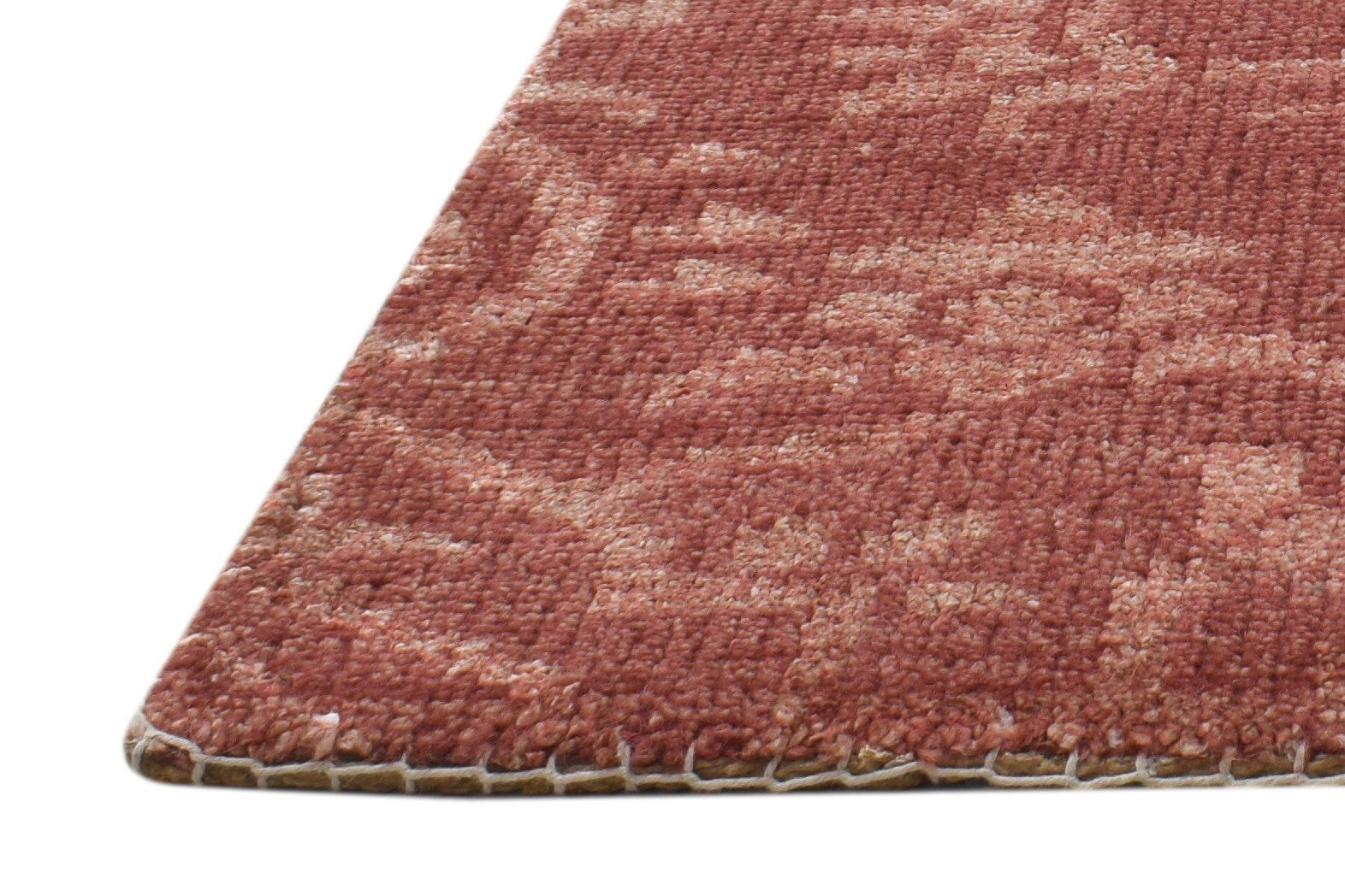 Hand Knotted Red Wool / Silk Rug 2' X 2' Modern Moroccan Trellis Small Carpet   7864132632725