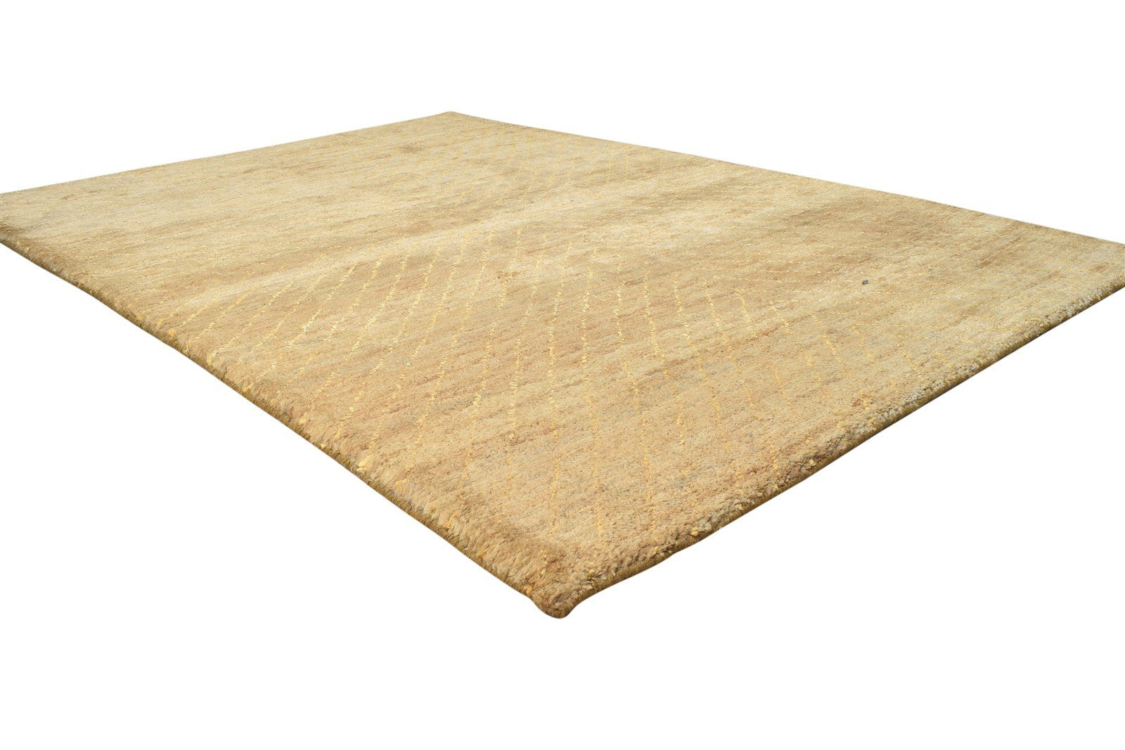Hand Knotted Rust Jute Rug 5X7 Modern Scandinavian Geometric Room Size Carpet   7864408211605