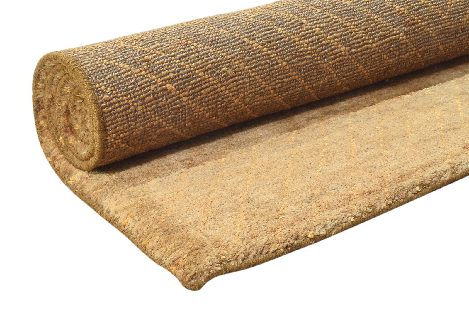 Hand Knotted Rust Jute Rug 5X7 Modern Scandinavian Geometric Room Size Carpet   7864408211605