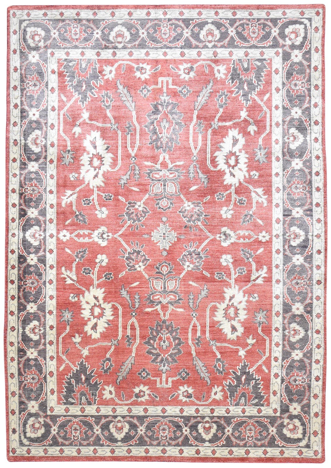 Hand Knotted Rust Silk Rug 6' X 8' Persian Oushak Oriental Room Size Carpet   7864797921429