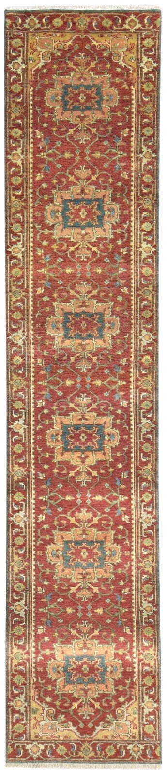 Hand Knotted Rust Wool Rug 2'6 X 12' Persian Kazak Oriental Small Runner   7864997675157