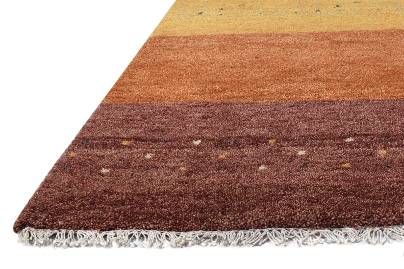 Hand Knotted Rust Wool Rug 3' X 7' Southwestern Gabbeh Striped Small Runner   7865065701525