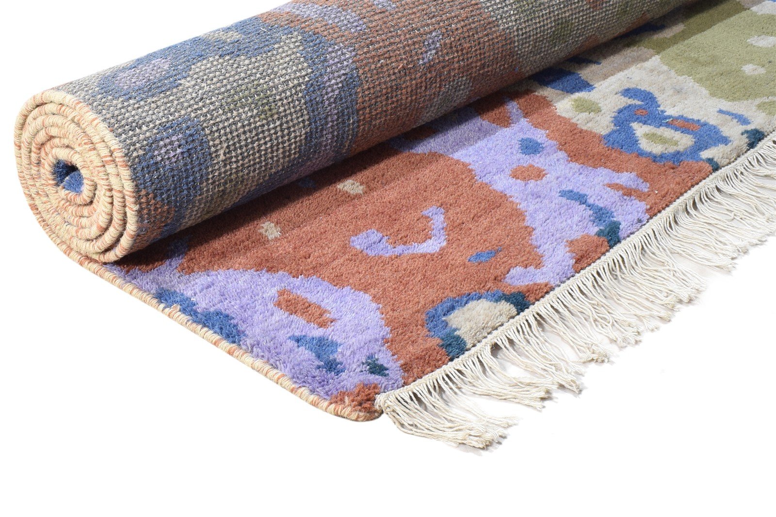 Margeaux Hand Knotted Rust Wool Rug 6' X 9' Modern Bohemian Abstract   7864942198933
