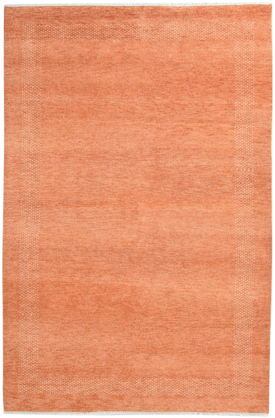 Hand Knotted Rust Wool Rug 7' X 10' Modern Scandinavian Solid Large Carpet   7865066061973