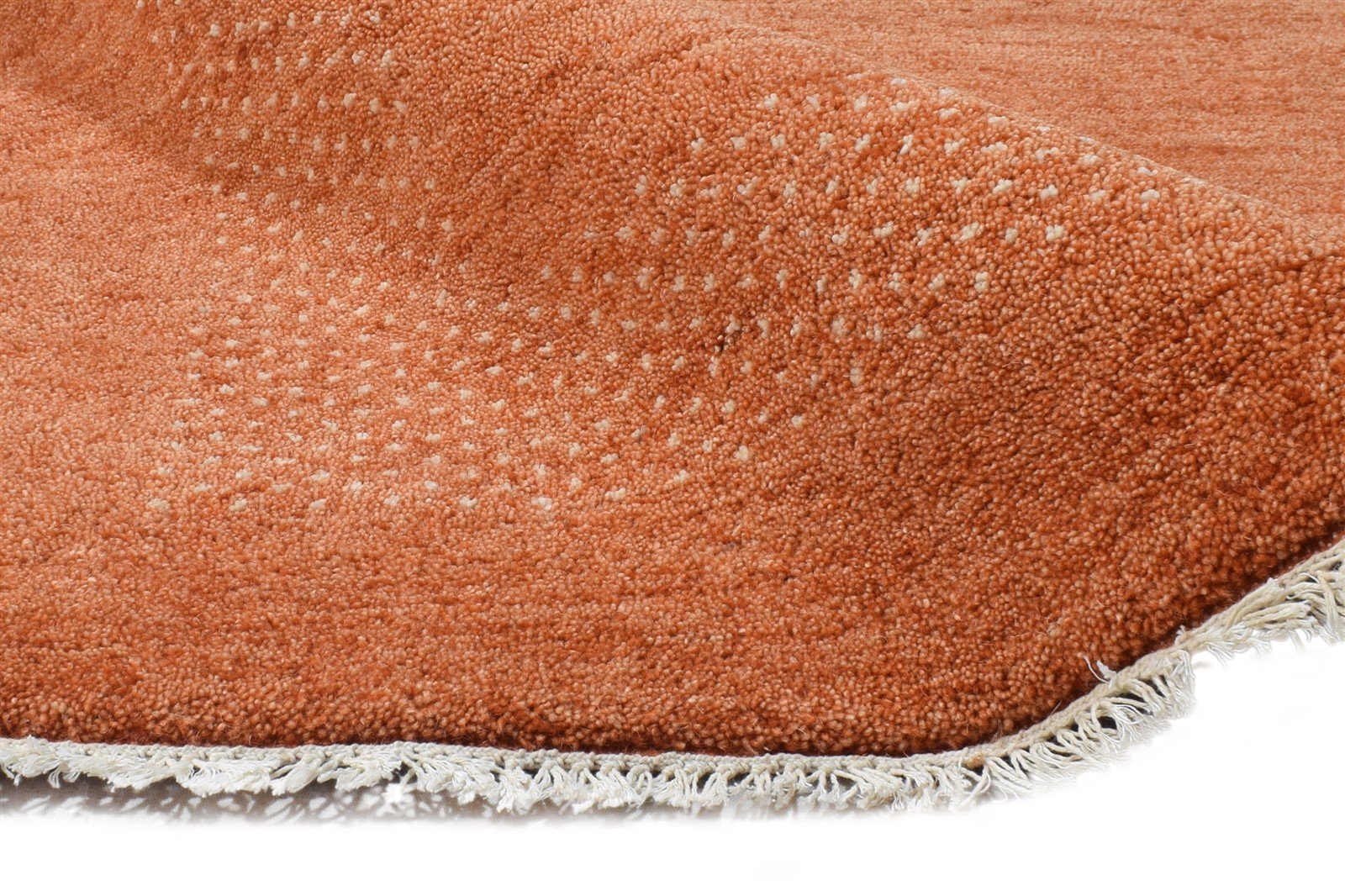 Hand Knotted Rust Wool Rug 7' X 10' Modern Scandinavian Solid Large Carpet   7865066061973