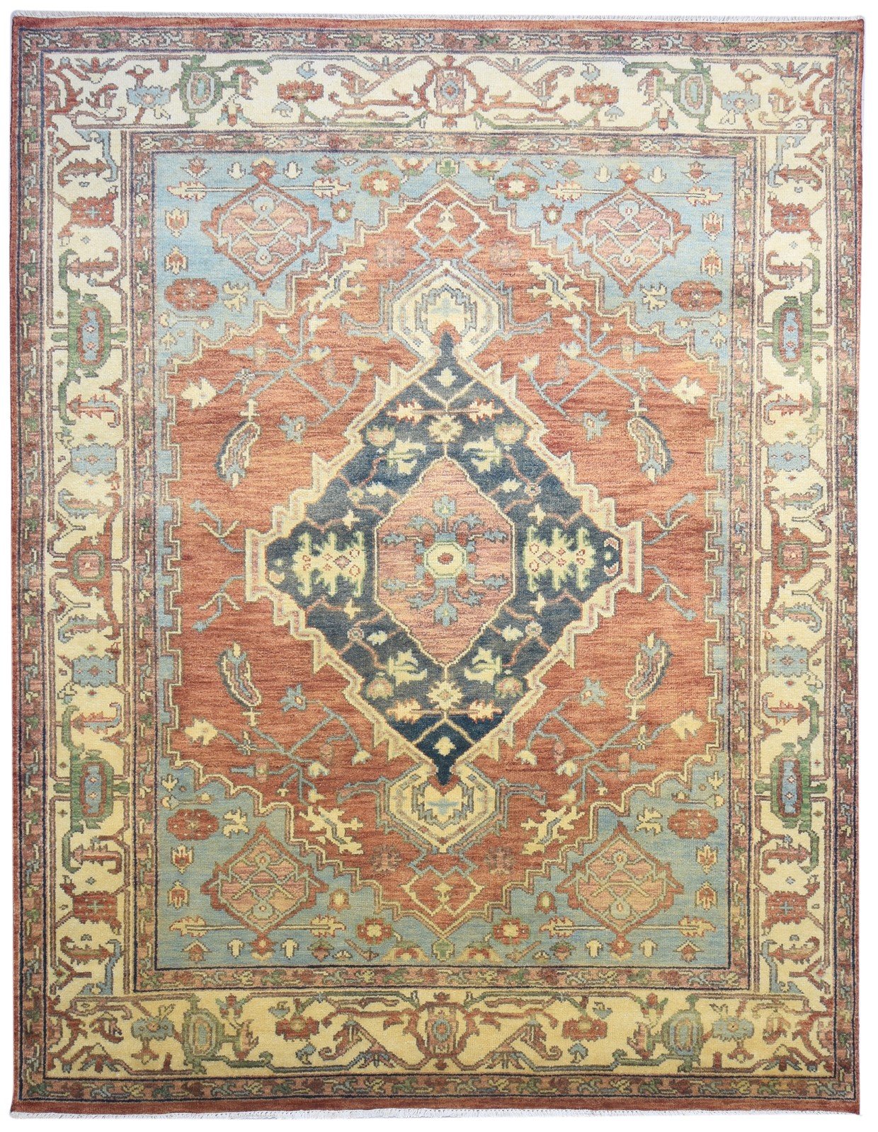 Hand Knotted Rust Wool Rug 8' X 10' Persian Serapi Oriental Large Carpet   7864195973269