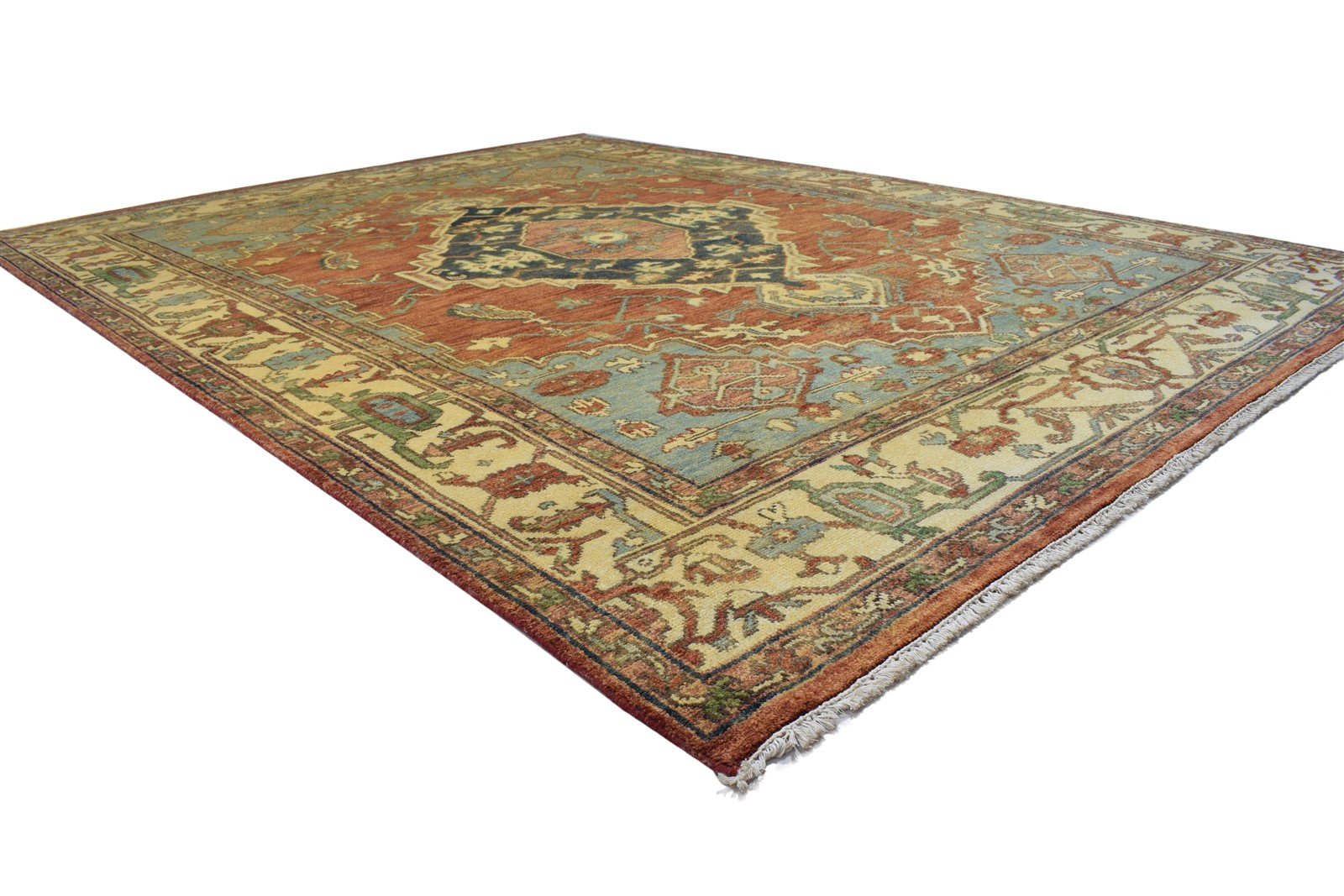 Hand Knotted Rust Wool Rug 8' X 10' Persian Serapi Oriental Large Carpet   7864195973269