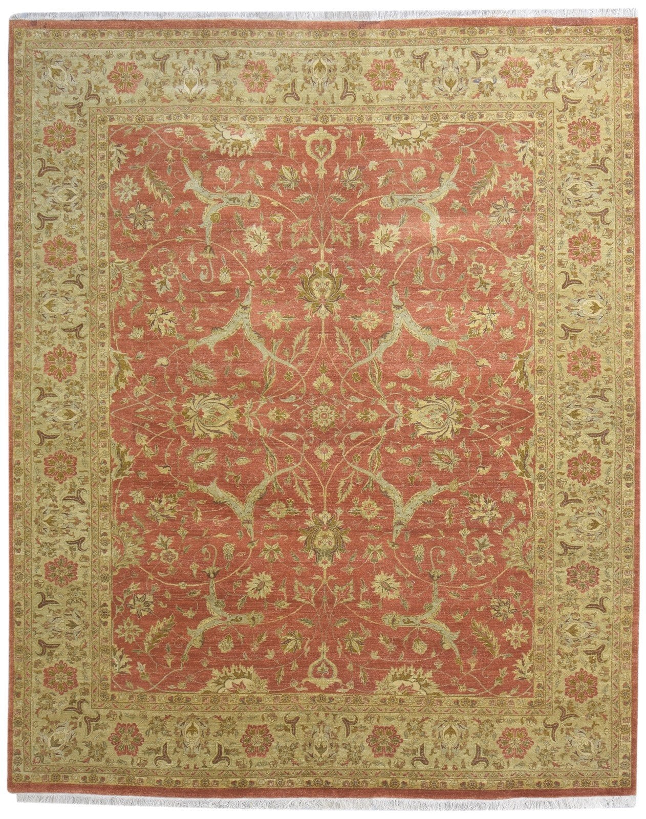 Hand Knotted Rust Wool Rug 8' X 10' Persian Tabriz Oriental Large Carpet   7864654889109