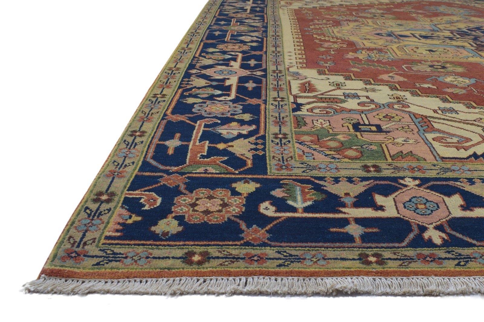 Hand Knotted Rust Wool Rug 9' X 12' Persian Serapi Oriental Large Carpet   7864201379989