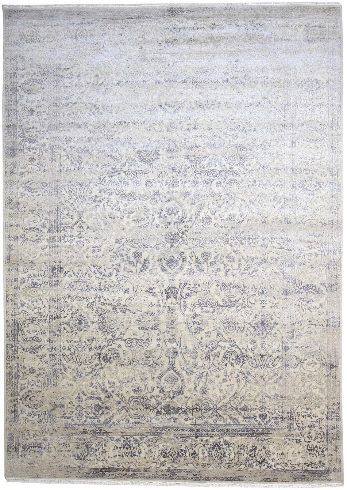 Hand Knotted Sage Wool Rug 10' X 14' Persian Kashan Oriental Extra Large Carpet   7864809980053