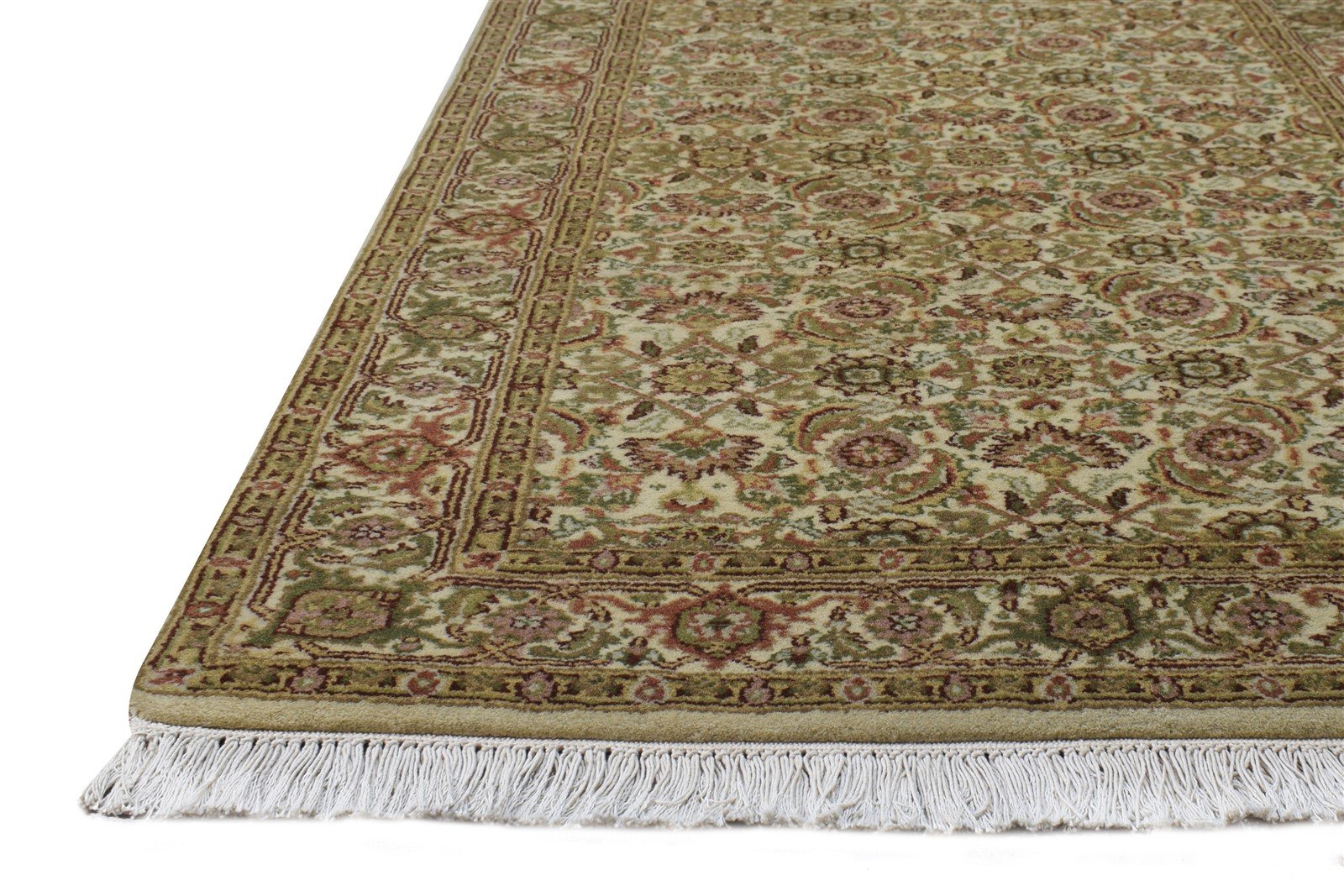 Hand Knotted Sage Wool Rug 3' X 6' Persian Kashan Oriental Small Carpet   7864649220245