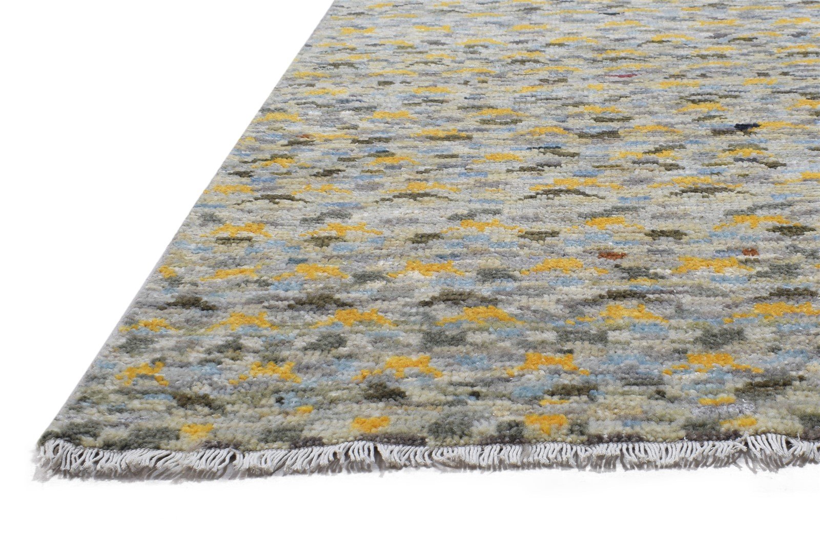 Hand Knotted Sage Wool Rug 6' X 9' Modern Indian Abstract Room Size Carpet   7864321933461