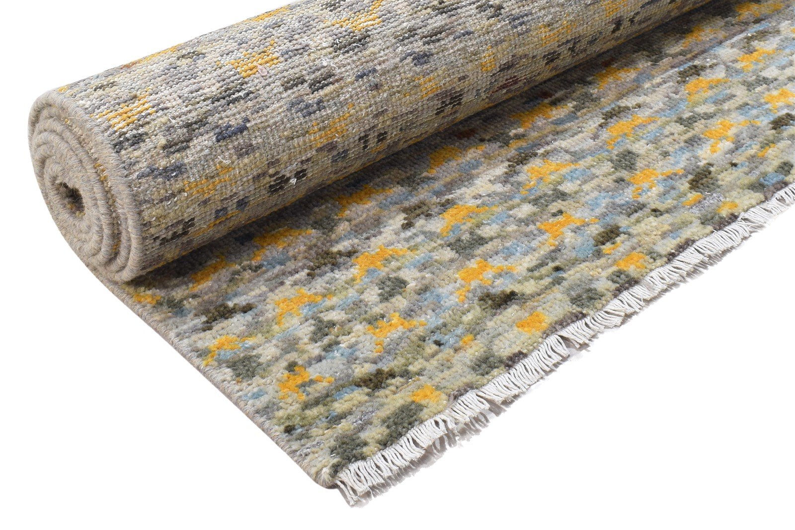Hand Knotted Sage Wool Rug 6' X 9' Modern Indian Abstract Room Size Carpet   7864321933461