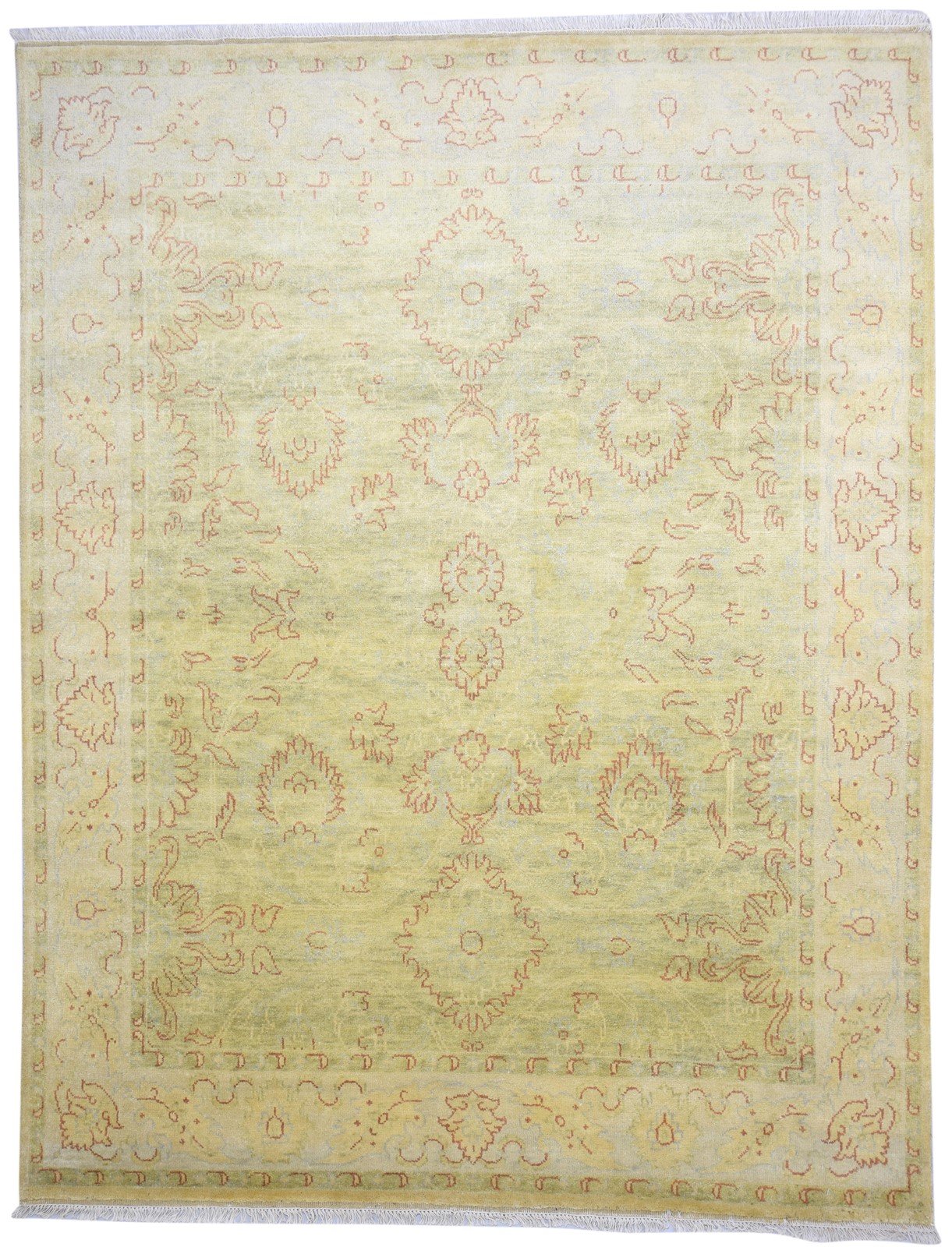 Hand Knotted Sage Wool Rug 8' X 10' Persian Agra Oriental Large Carpet   7864169136277
