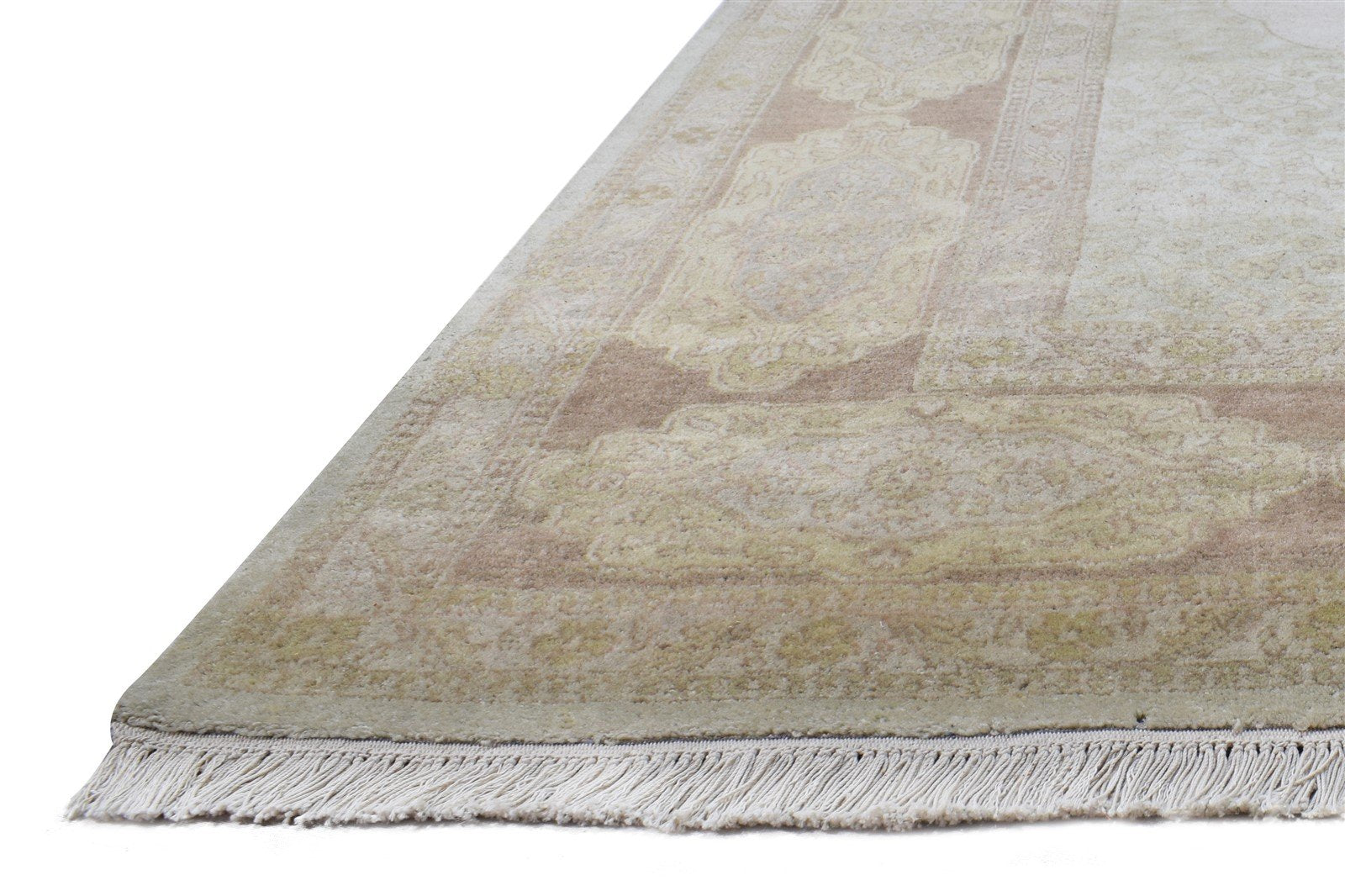 Hand Knotted Sage Wool Rug 8' X 10' Persian Oriental Medallion Large Carpet   7865073041557